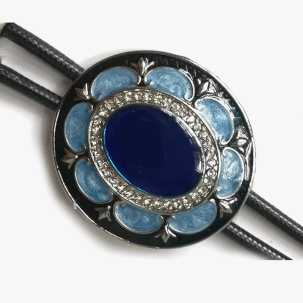 Blue Stones Native American Western Bolo Tie
